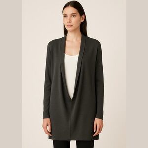 𝅺Sofie D’Hoore Grey 100% Merino Wool Draped Neck Tunic Sweater Size L